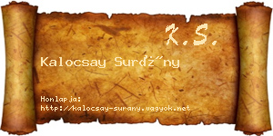Kalocsay Surány névjegykártya